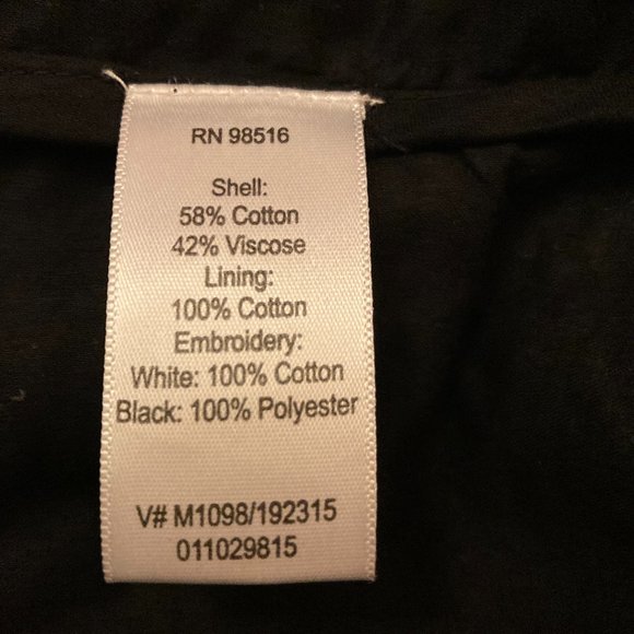 Coldwater Creek Jacket Size 6 Embroidered Floral Black and White 3/4 Sleeve - Picture 4 of 6